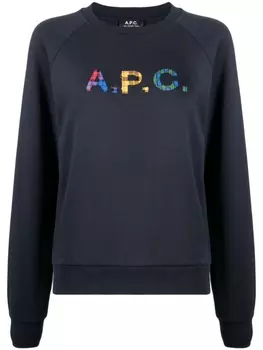 A.P.C. толстовка с нашивкой-логотипом, синий