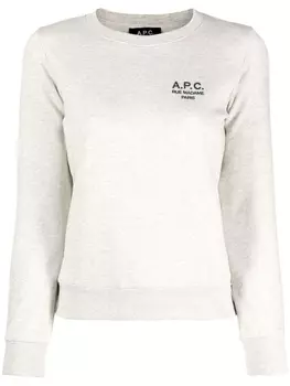 A.P.C. толстовка Skye с вышитым логотипом, серый