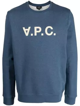 A.P.C. толстовка V.P.C. с логотипом, синий