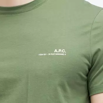 A.P.C. Товар: футболка с логотипом, зеленый