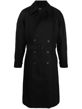 A.P.C. тренч Lou с поясом, черный