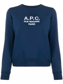A.P.C. трикотажный топ с логотипом, синий