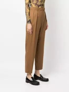 A.P.C. укороченные брюки со складками, коричневый