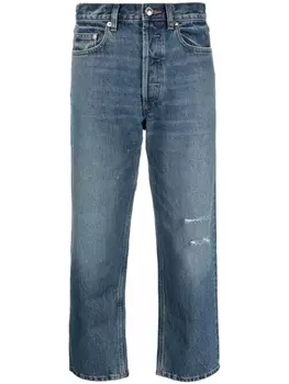 A.P.C. укороченные джинсы с эффектом потертости, синий