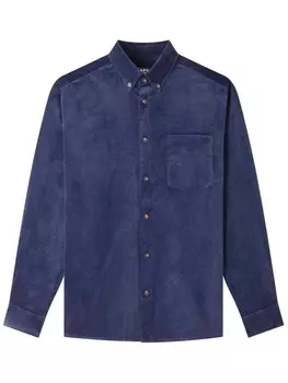 A.P.C. вышитая рубашка, синий