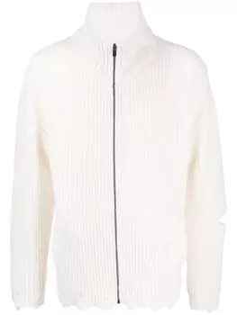 A Paper Kid джемпер на молнии с эффектом потертости, нейтральный цвет