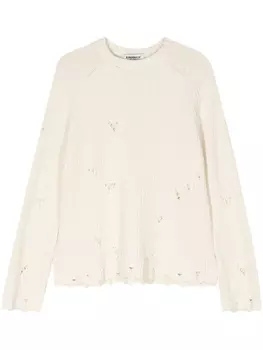 A Paper Kid джемпер с эффектом потертости и узором шеврон, нейтральный цвет