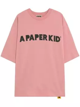 A Paper Kid футболка с логотипом, розовый