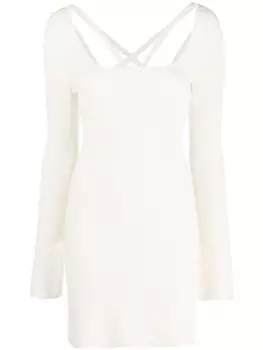 A Paper Kid трикотажное платье мини в рубчик, нейтральный цвет