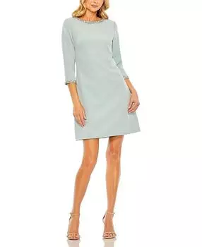 А-симметрированное вечернее платье с декоративными элементами Mac Duggal, зеленый