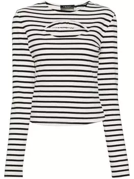 A.W.A.K.E. Mode полосатый топ с аппликацией, нейтральный цвет