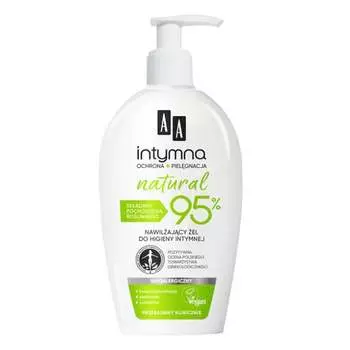 АА, Intymna Natural 95%, увлажняющий гель для интимной гигиены, 300 мл, AA