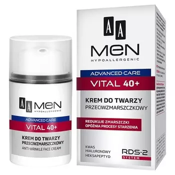 AA Men Advanced Care Vital 40+ Гипоаллергенный крем для лица против морщин 50 мл Oceanic Aa