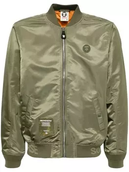AAPE BY *A BATHING APE бомбер с нашивкой-логотипом, зеленый