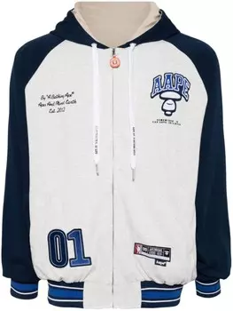 AAPE BY *A BATHING APE двусторонняя куртка на молнии, серый