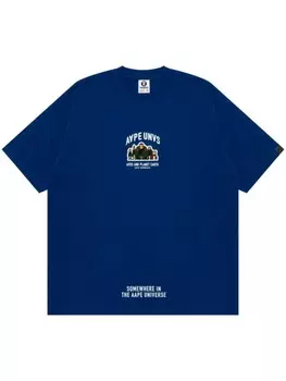 AAPE BY *A BATHING APE футболка Apes And Planet Earth, синий
