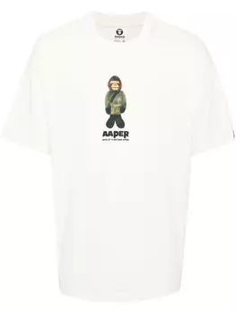 AAPE BY *A BATHING APE футболка с графичным принтом, белый