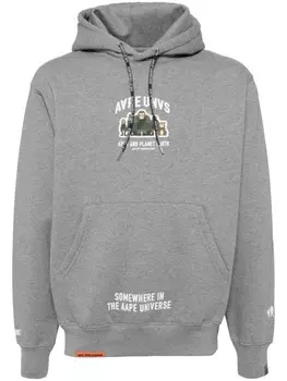 AAPE BY *A BATHING APE худи с логотипом, серый