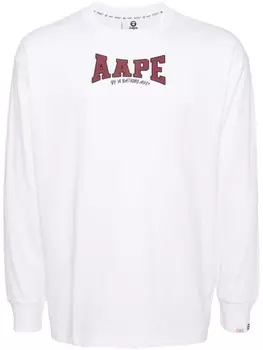 AAPE BY *A BATHING APE лонгслив с логотипом, белый