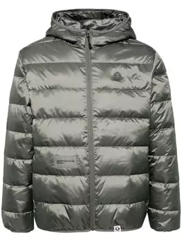 AAPE BY *A BATHING APE пуховик с логотипом, зеленый