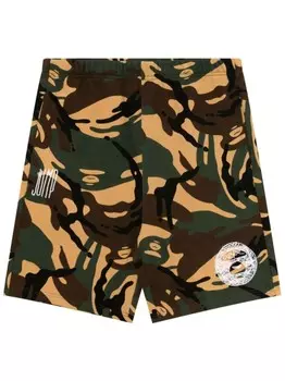 AAPE BY *A BATHING APE спортивные шорты с камуфляжным принтом, зеленый