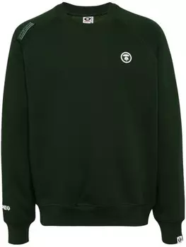 AAPE BY *A BATHING APE толстовка с нашивкой-логотипом, зеленый