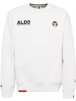 AAPE BY *A BATHING APE толстовка с вышитым логотипом, серый