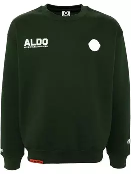 AAPE BY *A BATHING APE толстовка с круглым вырезом и логотипом, зеленый