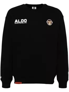 AAPE BY *A BATHING APE толстовка с вышитым логотипом, черный