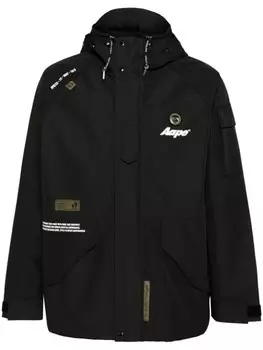 AAPE BY *A BATHING APE ветровка с нашивкой-логотипом, черный