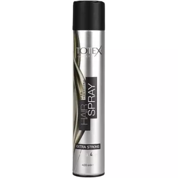 Аэрозольный спрей для укладки волос экстрасильной фиксации: серебристый блеск и длительная фиксация, 400 мл, Totex