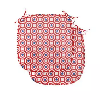 ABAKUHAUS 4 июля Подушки на обеденный стул, свобода и свобода, декоративная водонепроницаемая подушка с ремнями для кухонных сидений, 40 см x 40 см — упаковка из 2 шт., королевский синий, белый, красный