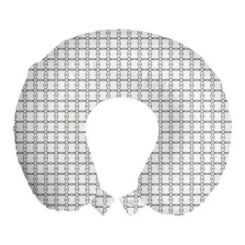 ABAKUHAUS Абстрактная дорожная подушка для шеи, филигранные цепочки, дорожная вещь из пенопласта для самолета и автомобиля, 30x30 см, белый многоцветный