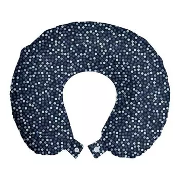 ABAKUHAUS Абстрактная дорожная подушка для шеи, округлые разбросанные мотивы, пенопластовые дорожные принадлежности для самолетов и автомобилей, 30x30 см, темно-фиолетовый синий