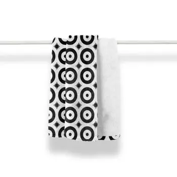 ABAKUHAUS Абстрактное мягкое фланелевое флисовое одеяло, Minimalist Circles Art, уютный плюш для использования в помещении и на открытом воздухе, 125 x 175 см, белый и темно-серый