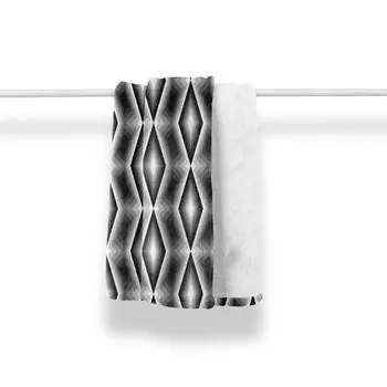 ABAKUHAUS Абстрактное мягкое фланелевое флисовое одеяло, Monochrome Rhombus Art, уютный плюш для внутреннего и наружного использования, 125 x 175 см, белый и темно-серый