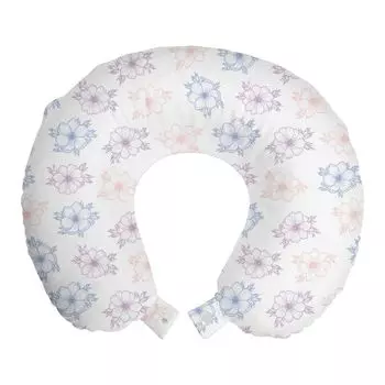 ABAKUHAUS Anemone Дорожная подушка для шеи, свадебный корсаж, пенопластовые дорожные принадлежности для самолета и автомобиля, 30x30 см, сушеная роза сланцево-синяя