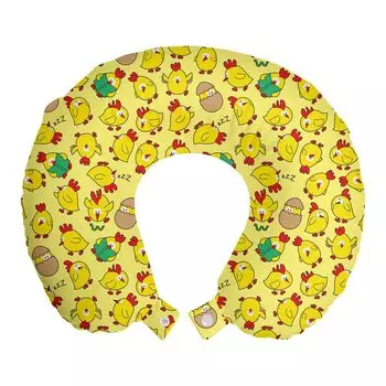 ABAKUHAUS Animal Travel Pillow Подушка для шеи, высиживание птицы, пенопластовый дорожный предмет для самолета и автомобиля, 30x30 см, разноцветный