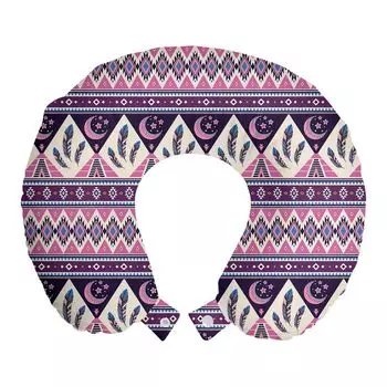 ABAKUHAUS Aztec Travel Подушка для шеи, композиция Nordic Night, пенопластовые дорожные принадлежности для самолета и автомобиля, 30x30 см, разноцветные