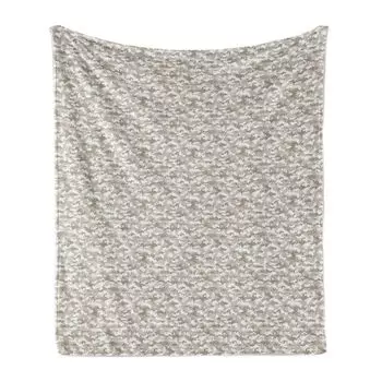 ABAKUHAUS Camo Мягкое фланелевое флисовое одеяло, абстрактные нейтральные тона, уютный плюш для внутреннего и наружного использования, 125 x 175 см, темно-коричневый пыльный кокос