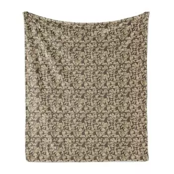 ABAKUHAUS Camo Мягкое фланелевое флисовое одеяло, камуфляжный повтор, уютный плюш для использования в помещении и на открытом воздухе, 125 x 175 см, темно-серо-коричневый, бледно-сепия