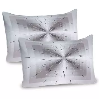 ABAKUHAUS Чехлы на подушку с эффектом омбре, набор из 2 шт., вложенные квадраты с линиями омбре, оптическая иллюзия, современный дизайн с глубокой перспективой, чехол для подушки с декоративным принтом, 80 x 40 см, черный