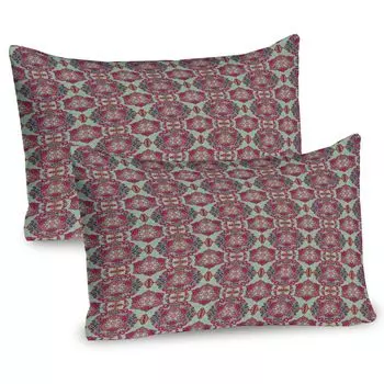 ABAKUHAUS Чехлы на подушку в стиле бохо, набор из 2 шт., Mandala Art Flowers, восточно-викторианский дамасский узор с эффектами королевской культуры, чехол для подушки с декоративным принтом, 80x40 см, мятно-зеленый, разноцветный