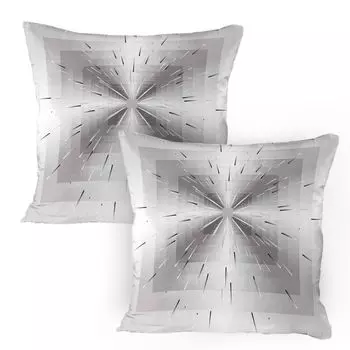 ABAKUHAUS Чехлы на подушку в стиле омбре, набор из 2 шт., вложенные квадраты с линиями омбре, оптическая иллюзия, современный дизайн с глубокой перспективой, чехол для подушки с декоративным принтом, 80 x 80 см, черный