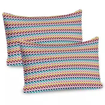 ABAKUHAUS Colorful Чехлы для подушек, набор из 2 шт., Упрощенная концепция красочных круглых значков на простом фоне. Современное искусство, Чехол для подушки с декоративным принтом, 80 x 40 см, разноцветный