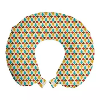 ABAKUHAUS Colorful дорожная подушка для шеи, декоративная винтажная, дорожная вещь из пенопласта для самолета и автомобиля, 30x30 см, разноцветная
