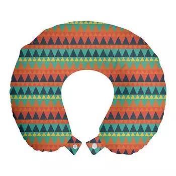 ABAKUHAUS Дорожная подушка Geometric, поддержка шеи, треугольники как горы, дорожная вещь из пенопласта для самолета и автомобиля, 30х30 см, разноцветные