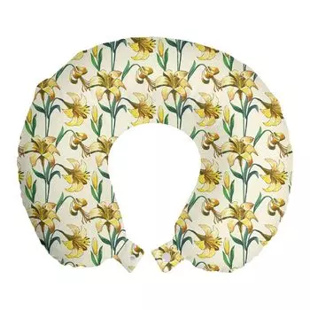 ABAKUHAUS Flowers Дорожная подушка для поддержки шеи, прорастающие цветы, эндемичные цветы, пенопластовые дорожные принадлежности для самолета и автомобиля, 30x30 см, разноцветные