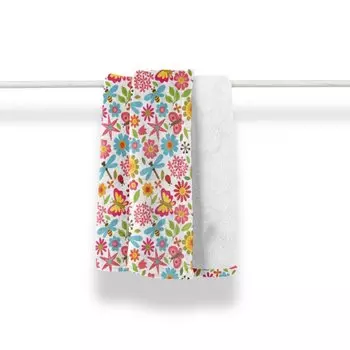 ABAKUHAUS Flowers Мягкое фланелевое флисовое одеяло, Flowers Butterflies Beetles, уютный плюш для использования в помещении и на улице, 125 x 175 см, разноцветный