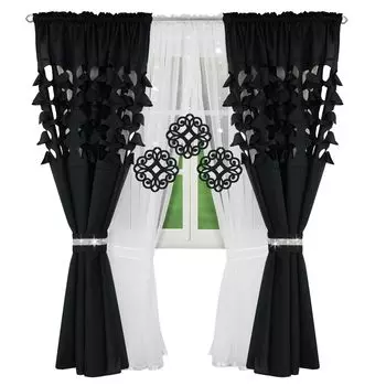 ABAKUHAUS Flowers Мягкое фланелевое флисовое одеяло, простая художественная геометрическая форма, монохромные цветы с непрерывным узором, 175 x 230 см, белый и пастельно-желтый Drapella, черный